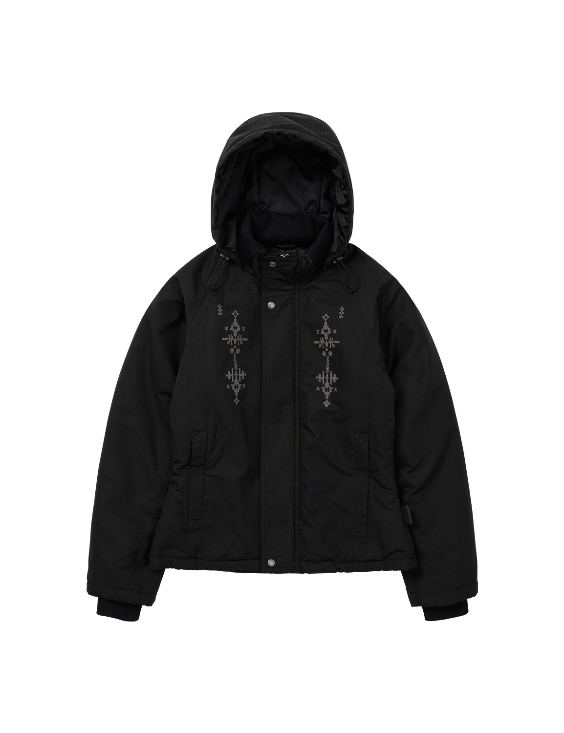 Embroidered Field Parka Black - WELLBEING EXPRESS