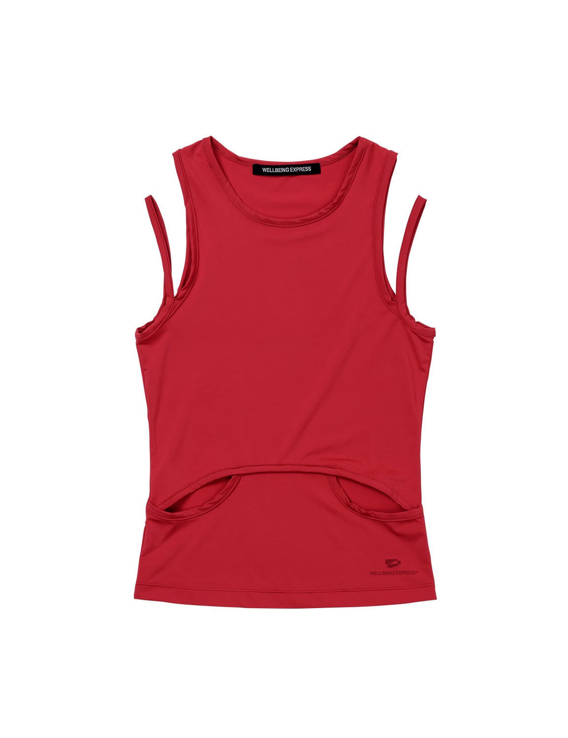 Cut-Out Sleeveless Red